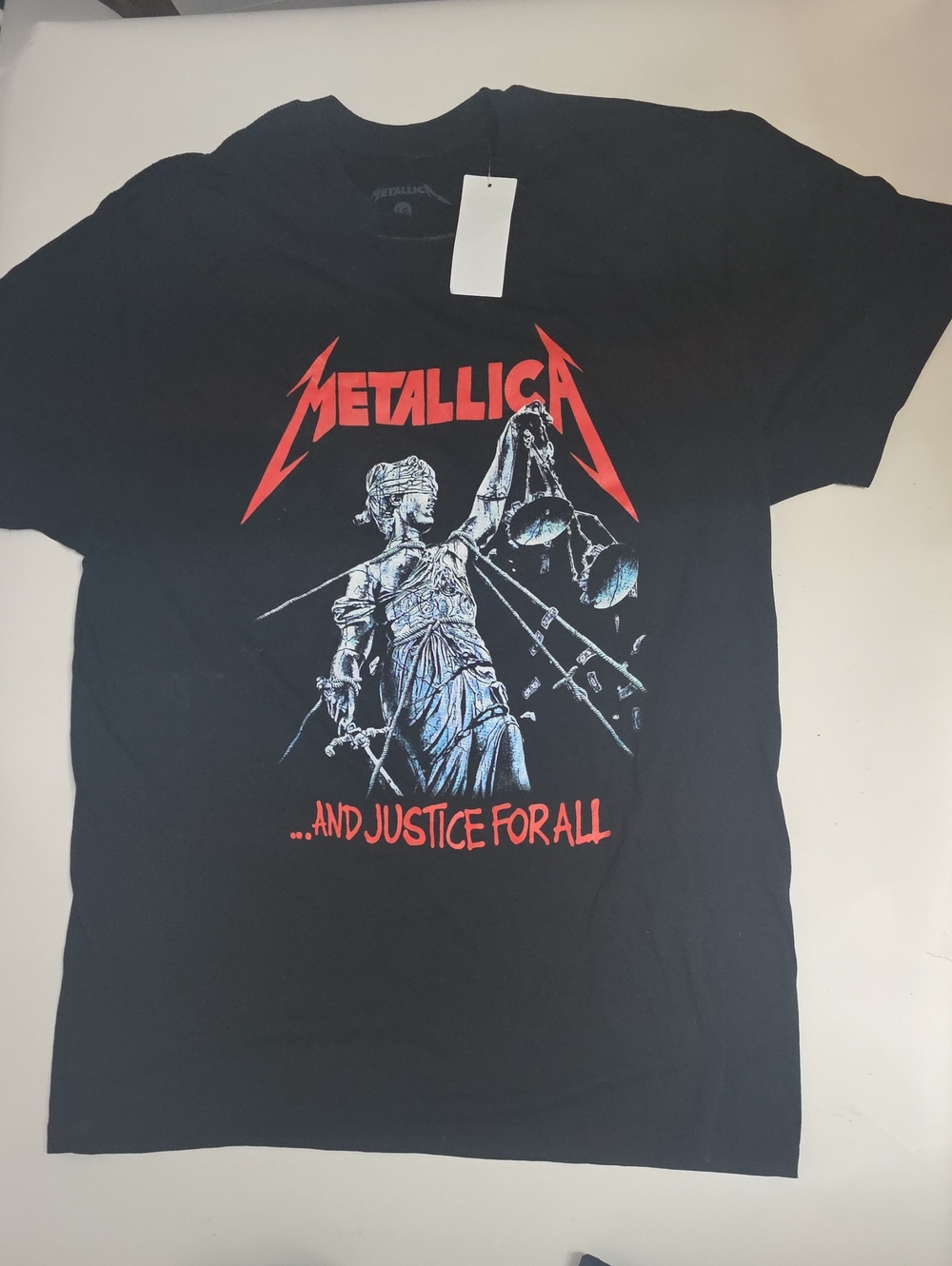 NWT Men's Vintage Style Metallica '.. And Justice For All" Black T-Shirt Size L